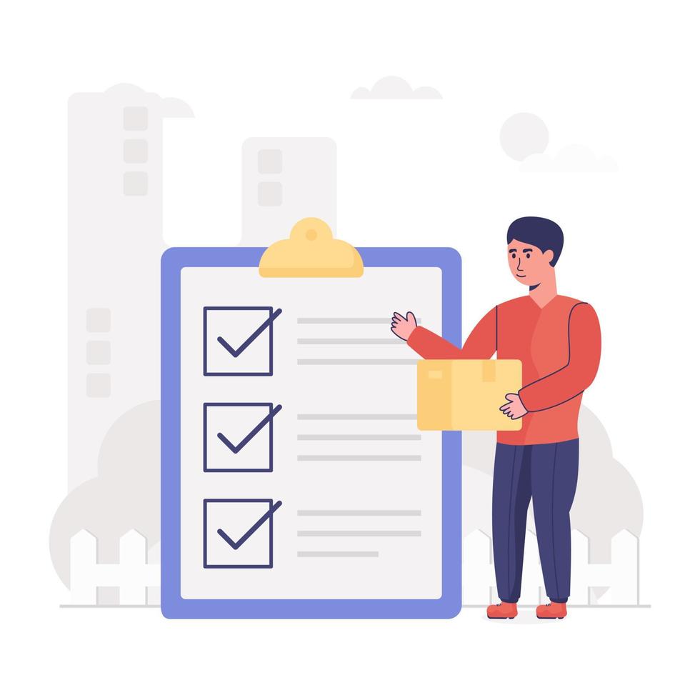 Cargo inventory checklist flat illustration premium download vector