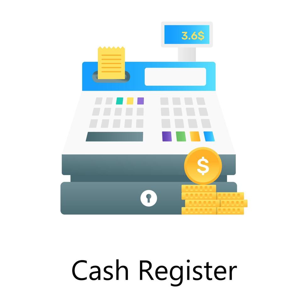 Pos machine, cash register gradient vector design