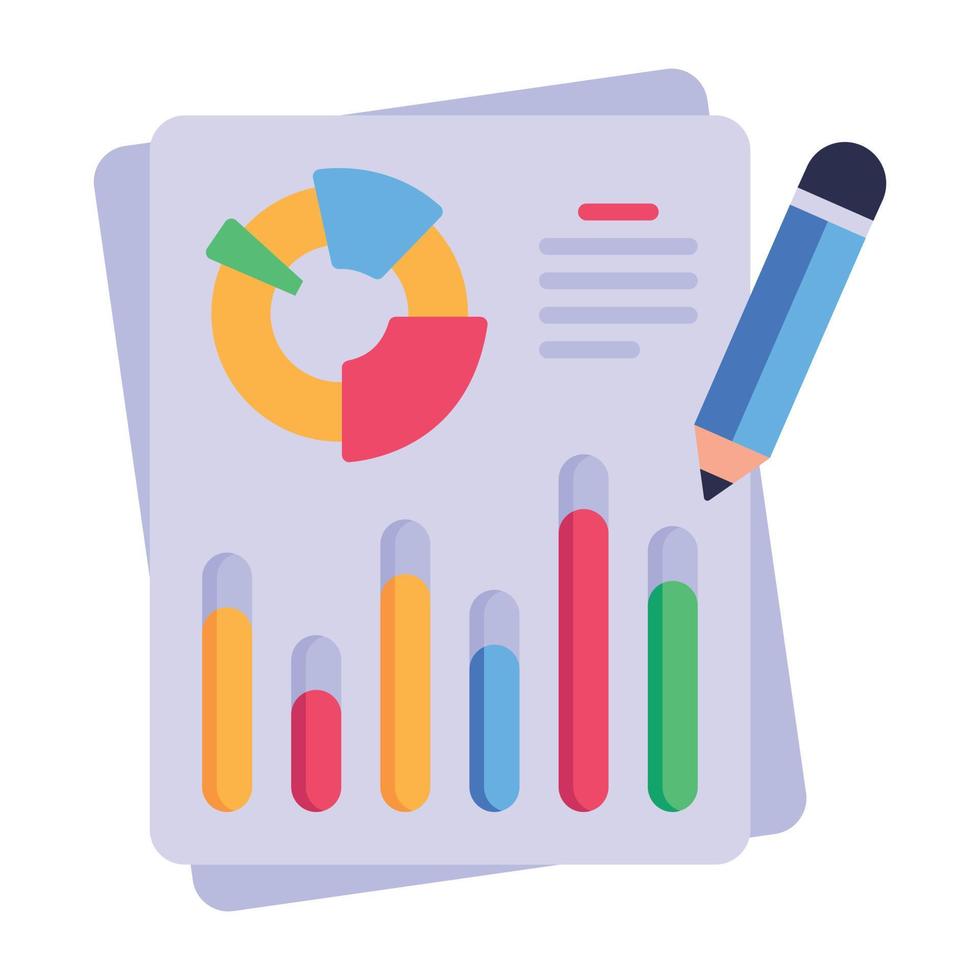 Money with chart, flat icon of financial graph vector