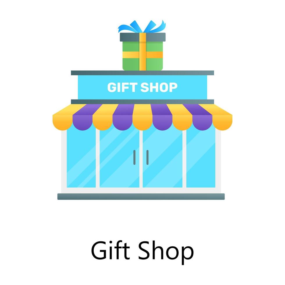 Gift shop vector in gradient design.