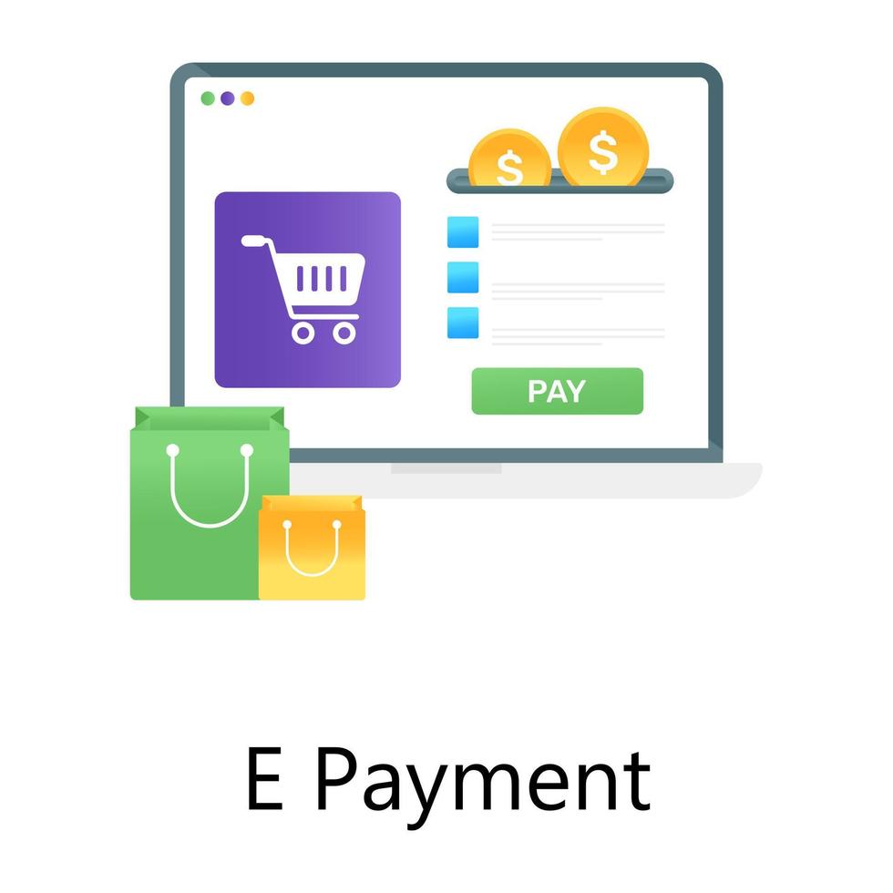Mobile banking concept, e payment vector in gradient design