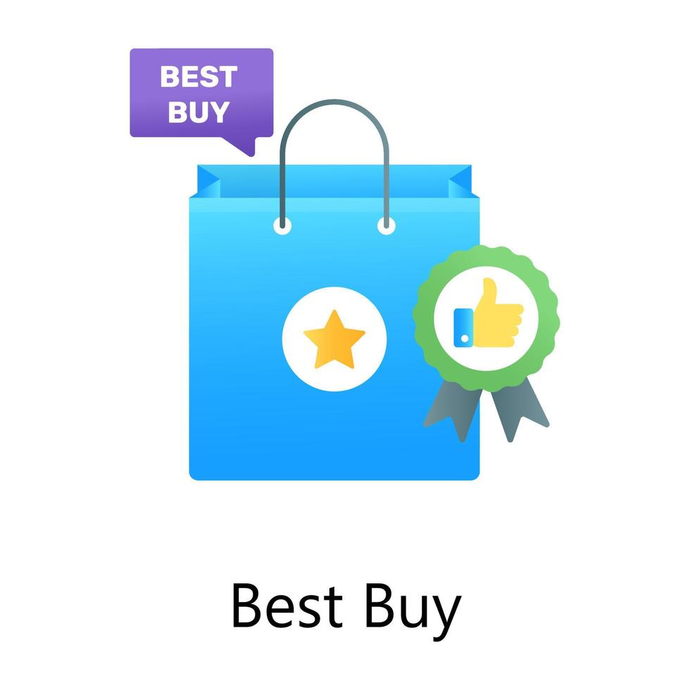 Gradient vector of best buy, shopping quality concept