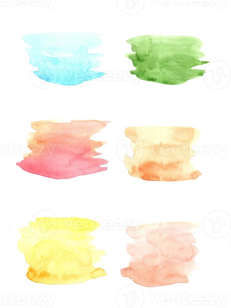 Watercolor paintings with artistic Colorful abstract images on white paper. Watercolor concept. photo