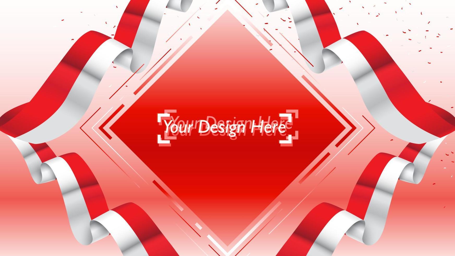 Indonesian independence day background template with empty space for text design vector