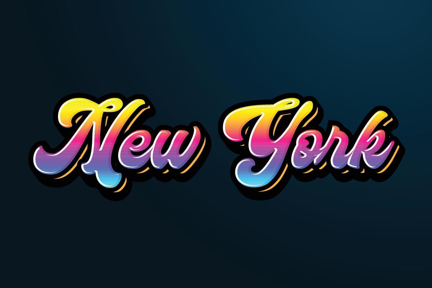 New York Lettering typography vector