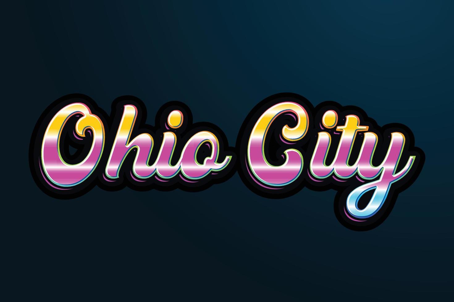 Ohio City Lettering typography vector