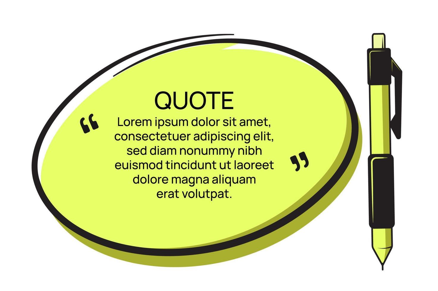 quote round poster, with pen. design vector