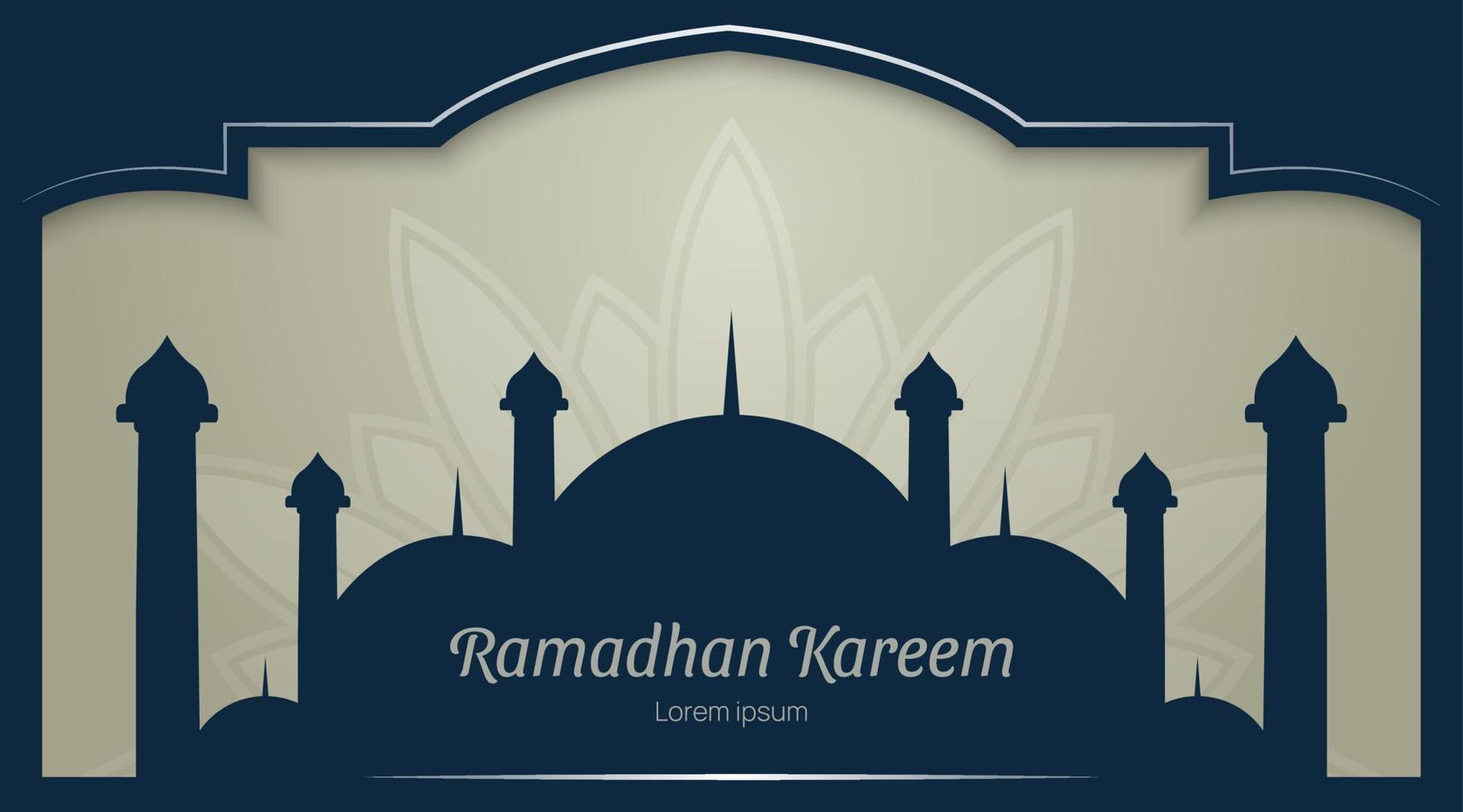 Ramadan banner with mosque silhouette vector