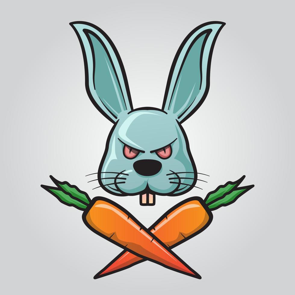 vector illustration, hungry rabbit head