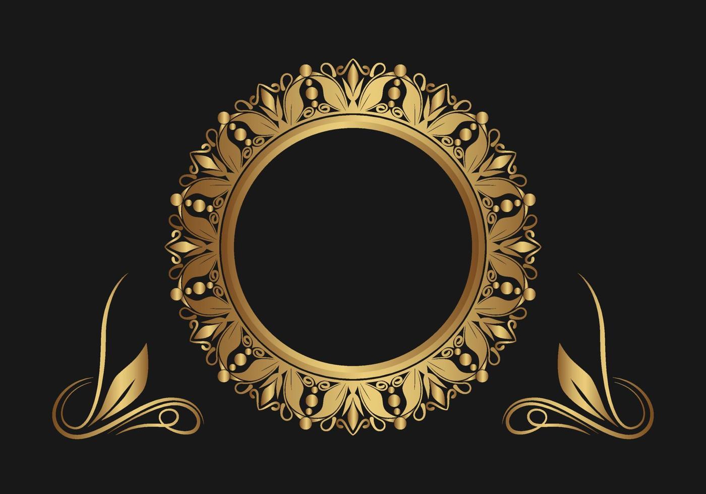 mandala vector, gold ornament, border decoration vector