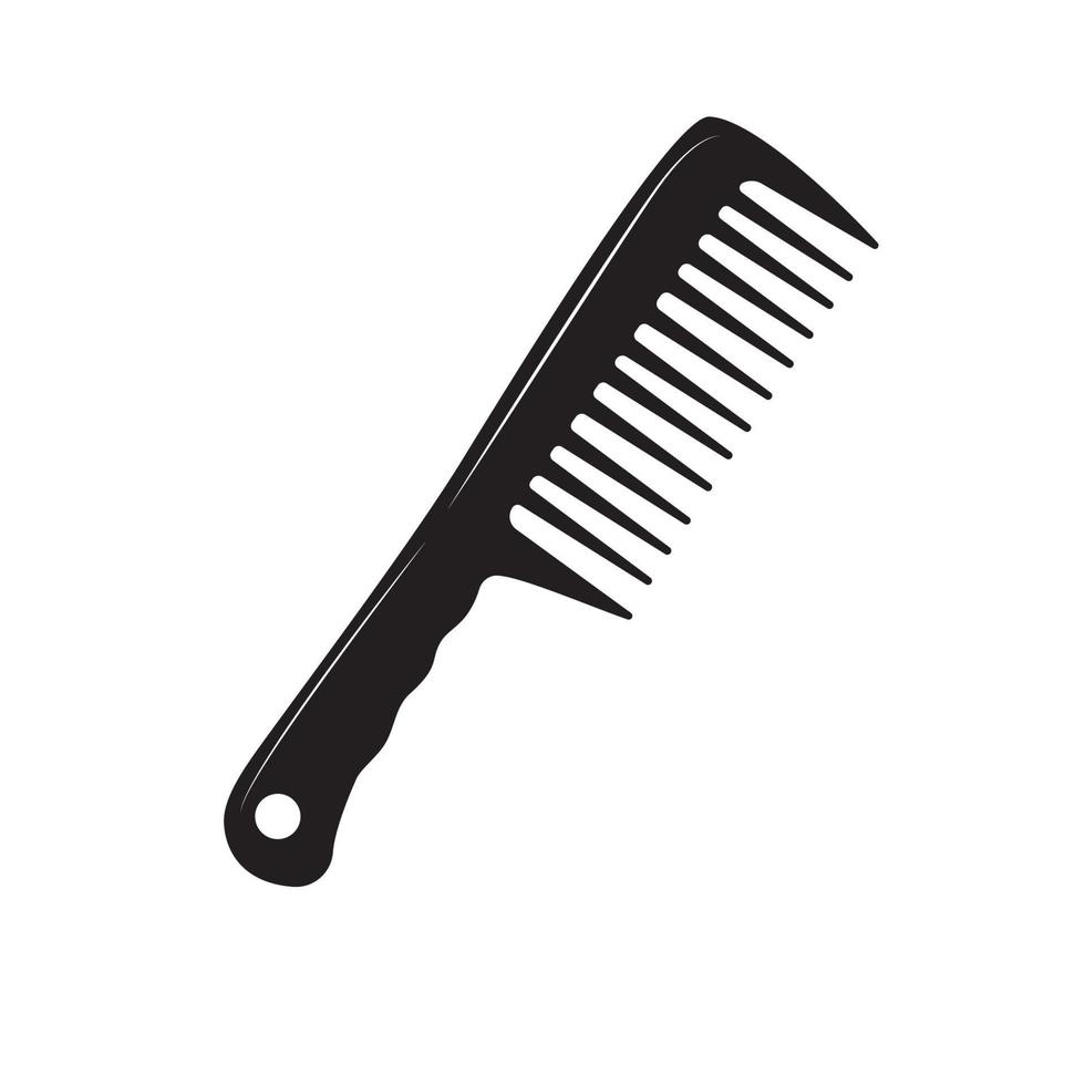 comb vector illustration, black and white, line art