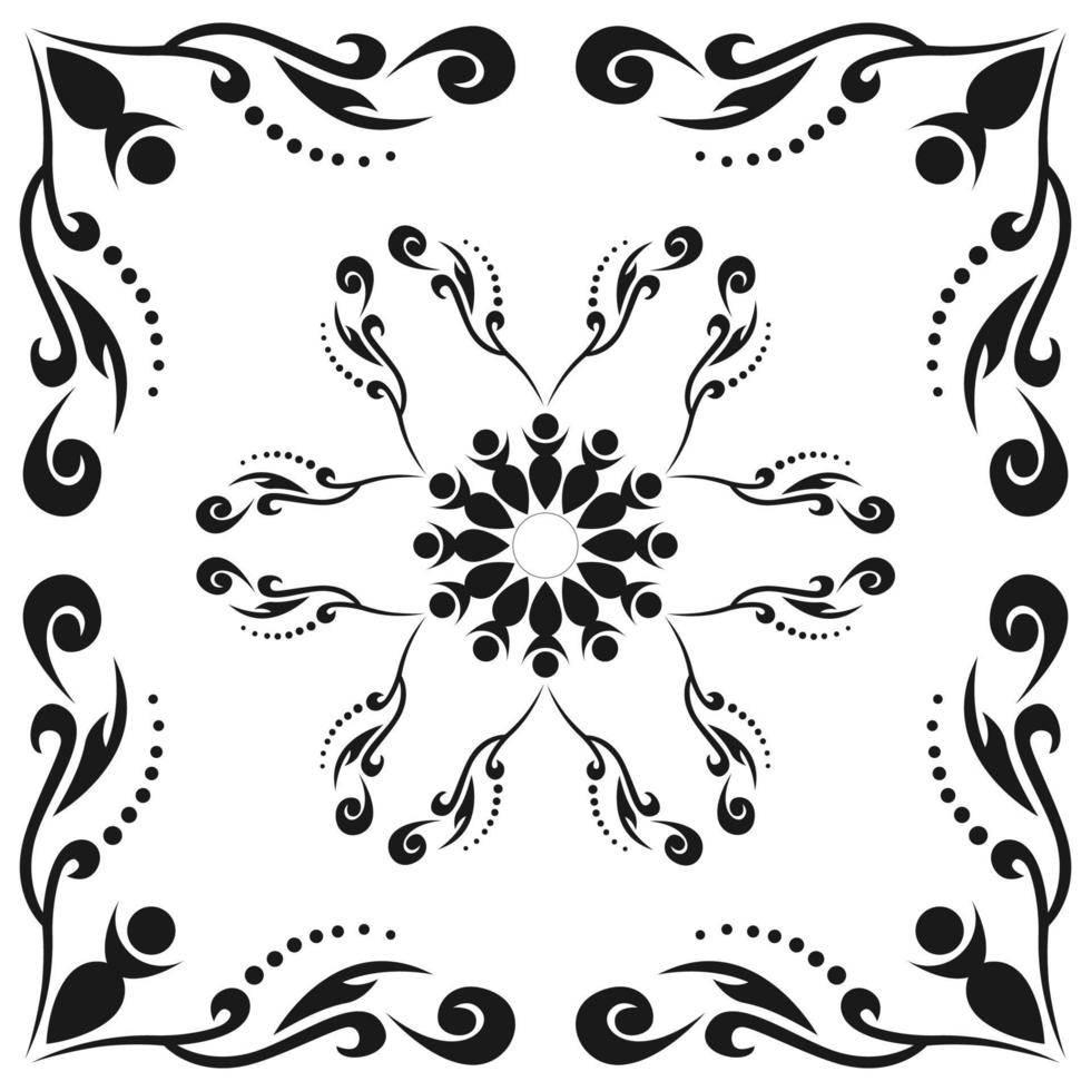 ornament vector, black and white vector