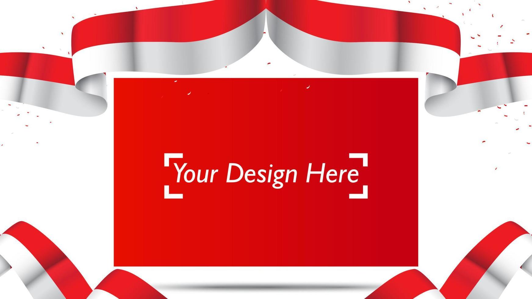 Indonesian independence day background template with empty space for text design vector