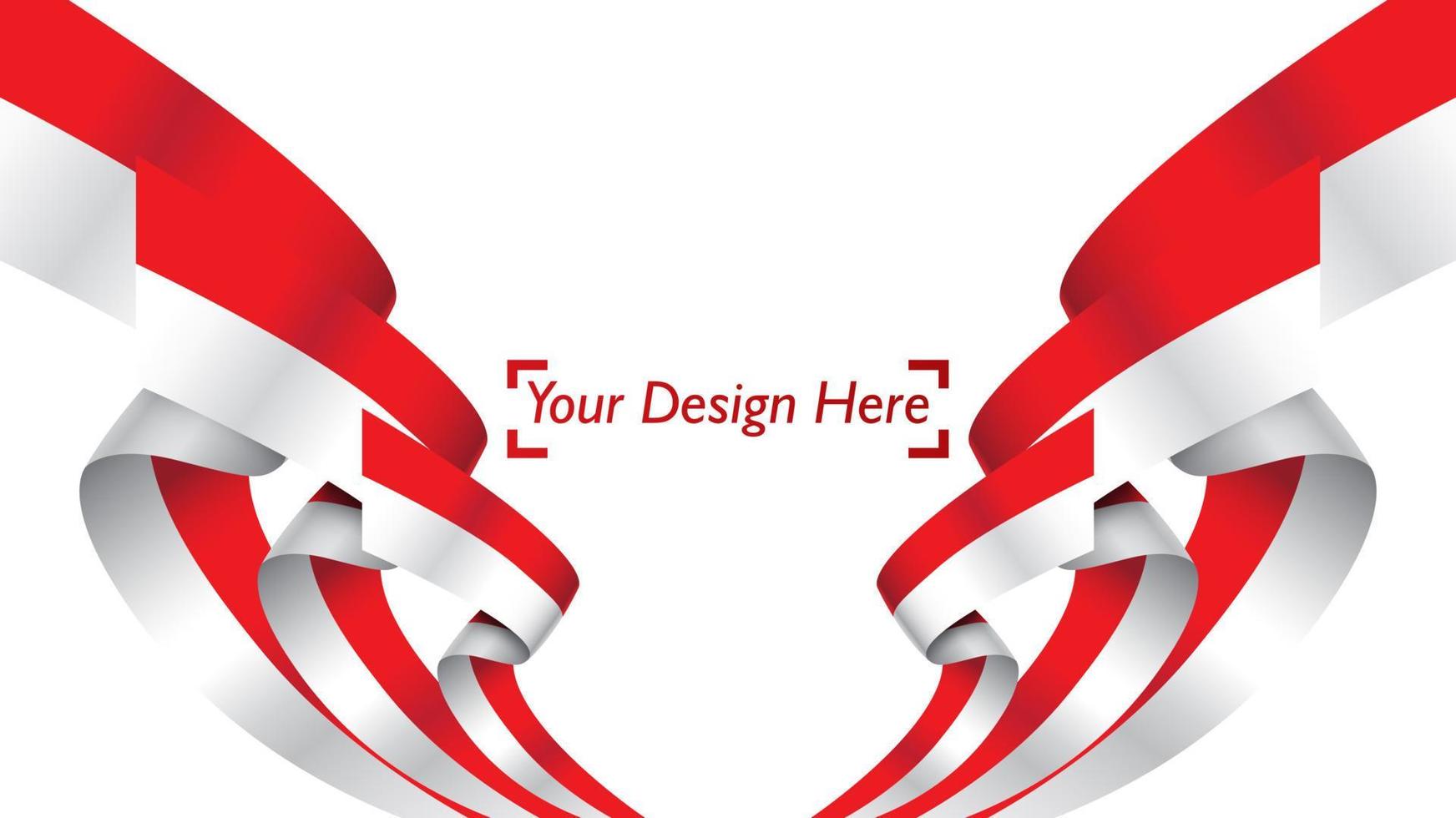 Indonesian independence day background template with empty space for text design vector
