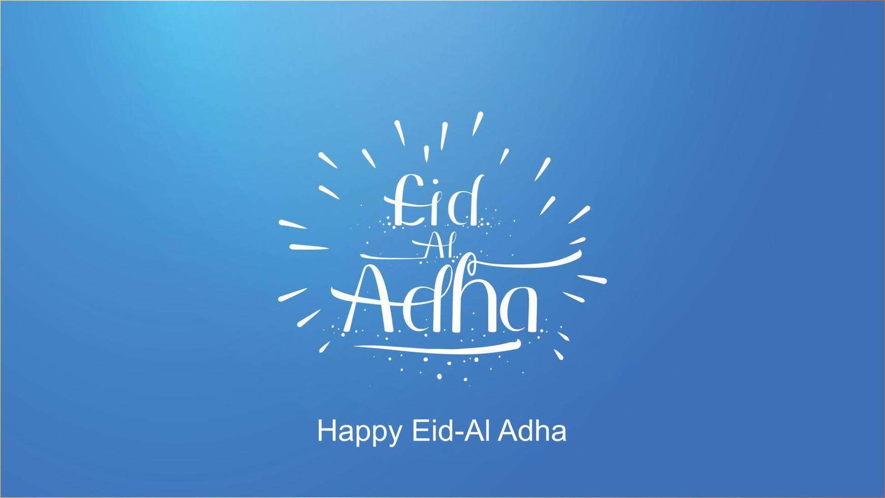 Eid al-Adha handwritten lettering. Beautiful text design for for graphic poster, greeting card etc.Greeting vector illustration