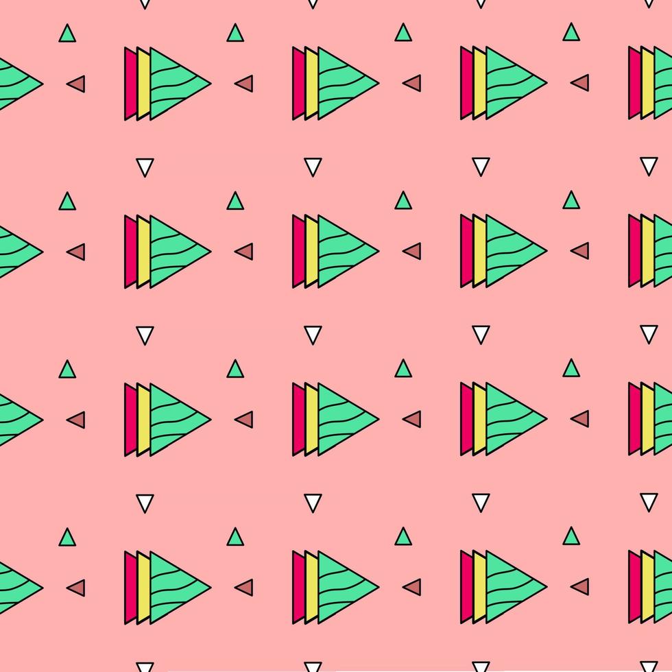 Modern multicolored stacked triangle pattern for clothing patterns. vector