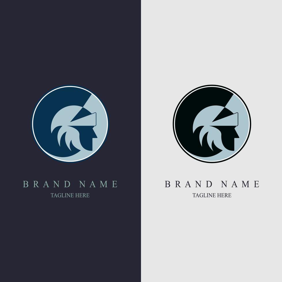 spartan warrior gladiator logo design template for brand or company vector