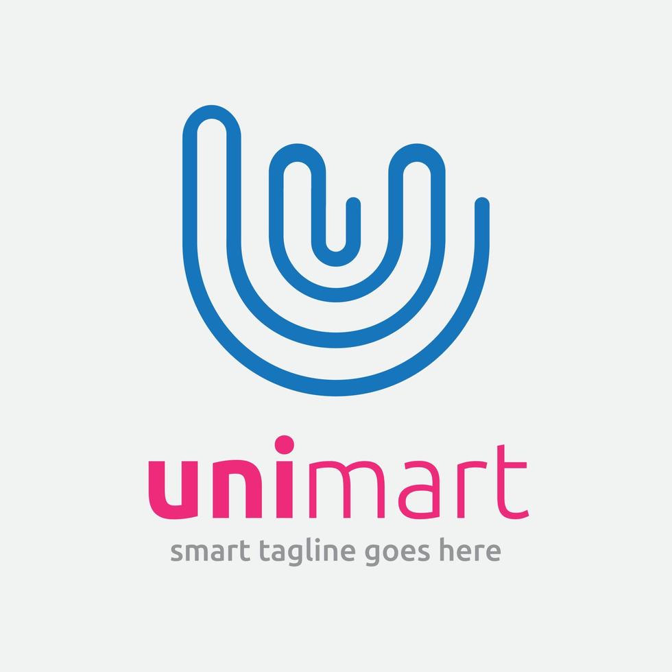 Shopping Mart - U Logotype Template vector