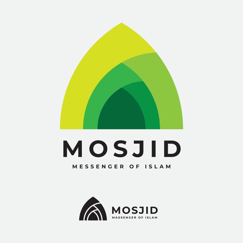 islam y musulmán - logotipo de la mezquita vector