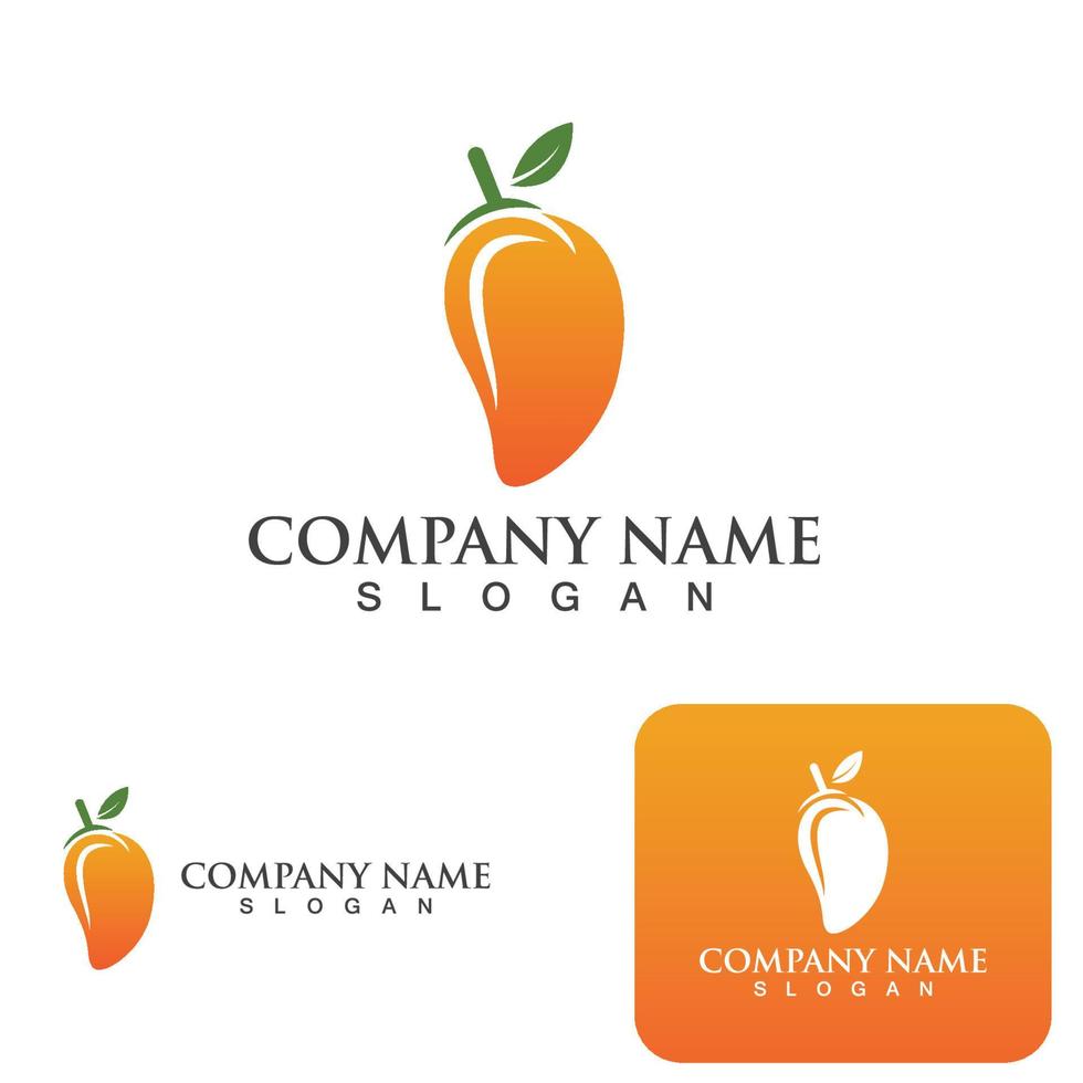 Mango Fruits Fresh Juice Logo vector