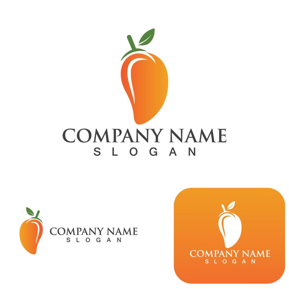 Mango Fruits Fresh Juice Logo vector