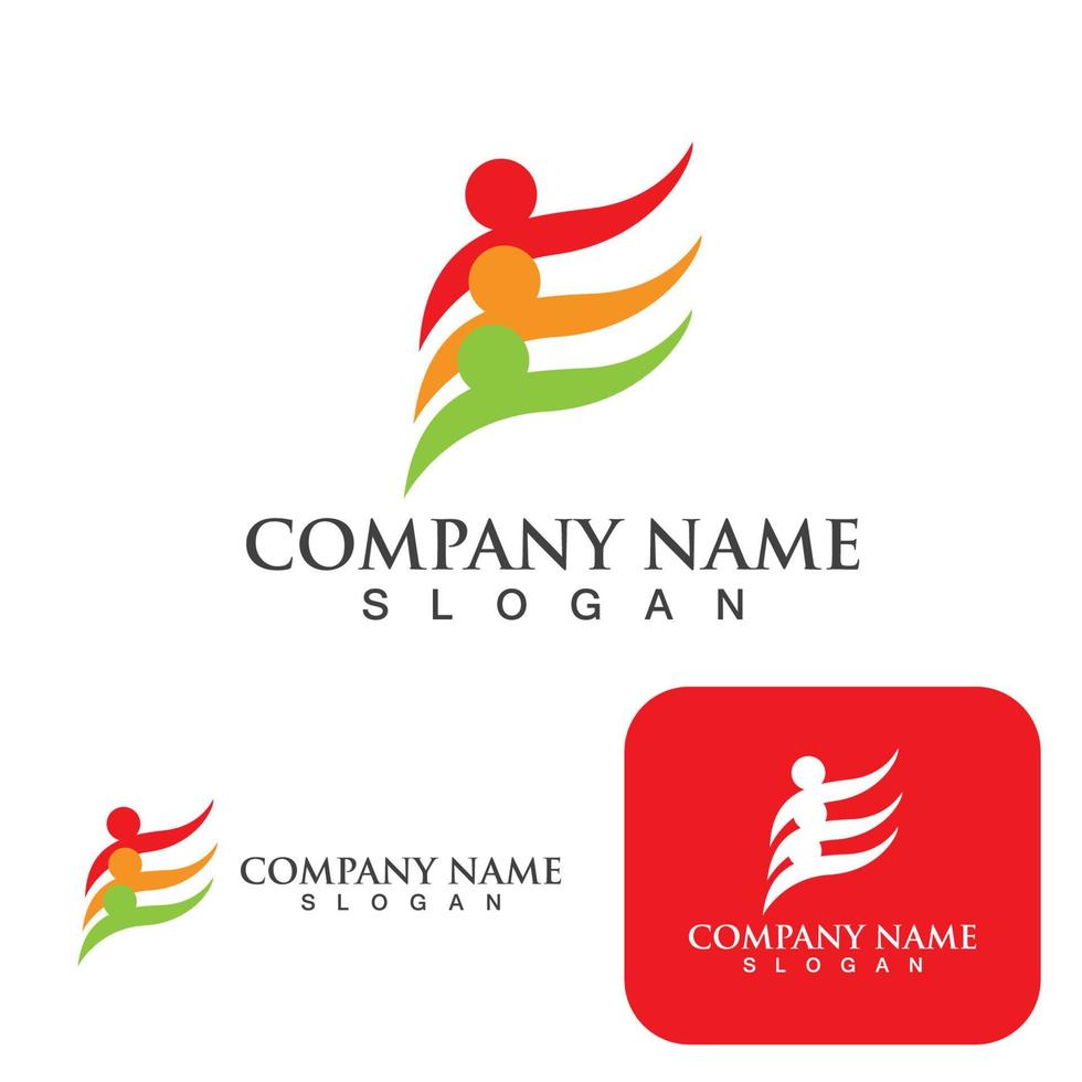 Community group logo, network and social icon vector