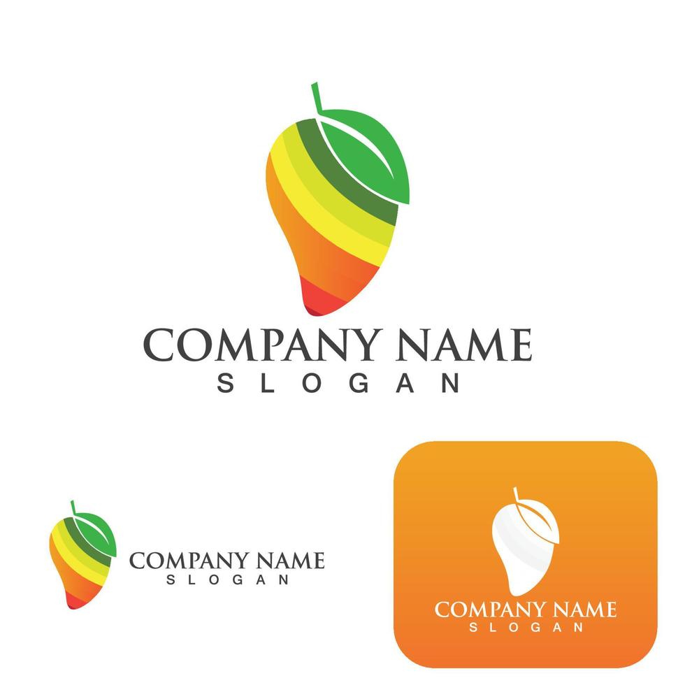 vector de logotipo de jugo fresco de frutas de mango