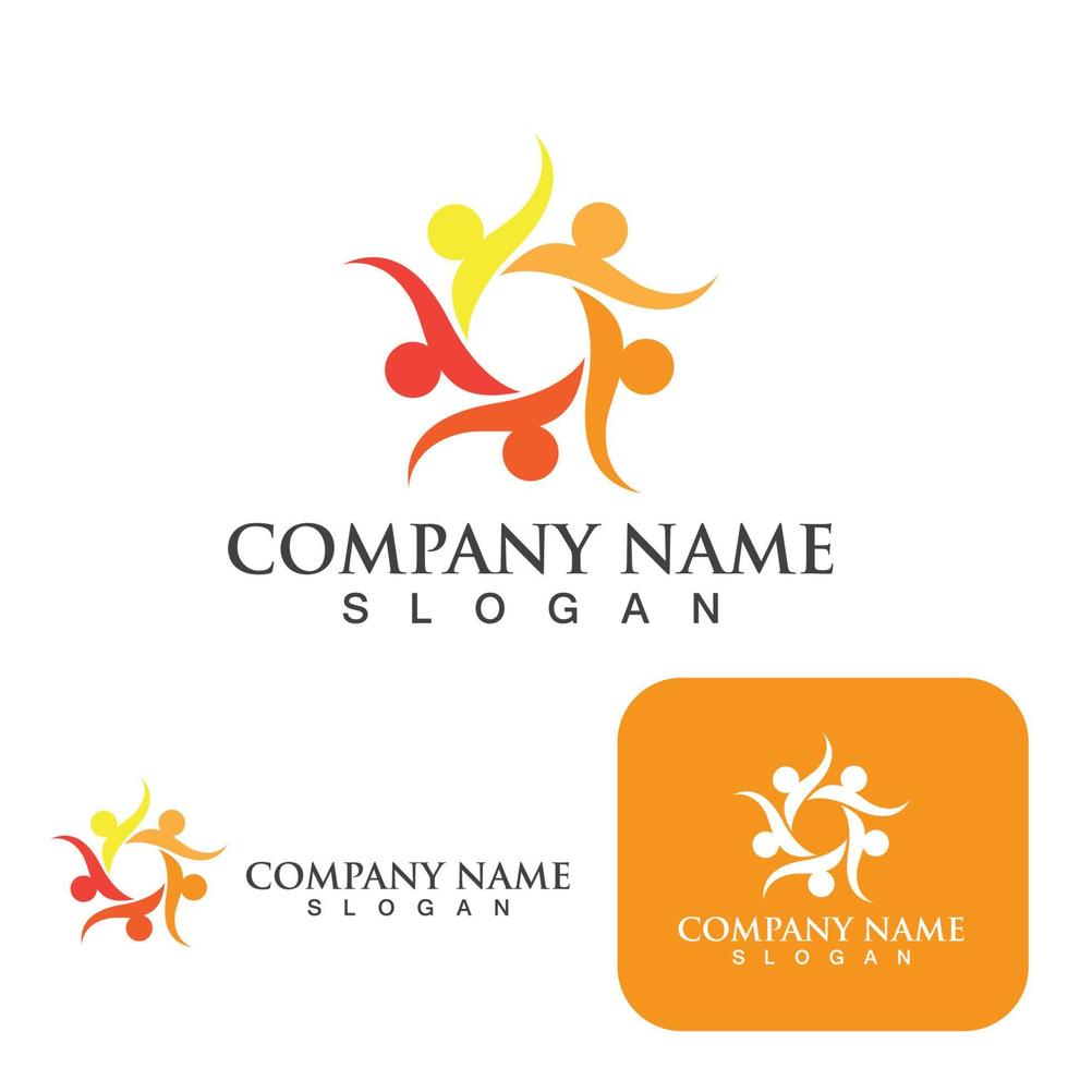 Community group logo, network and social icon vector