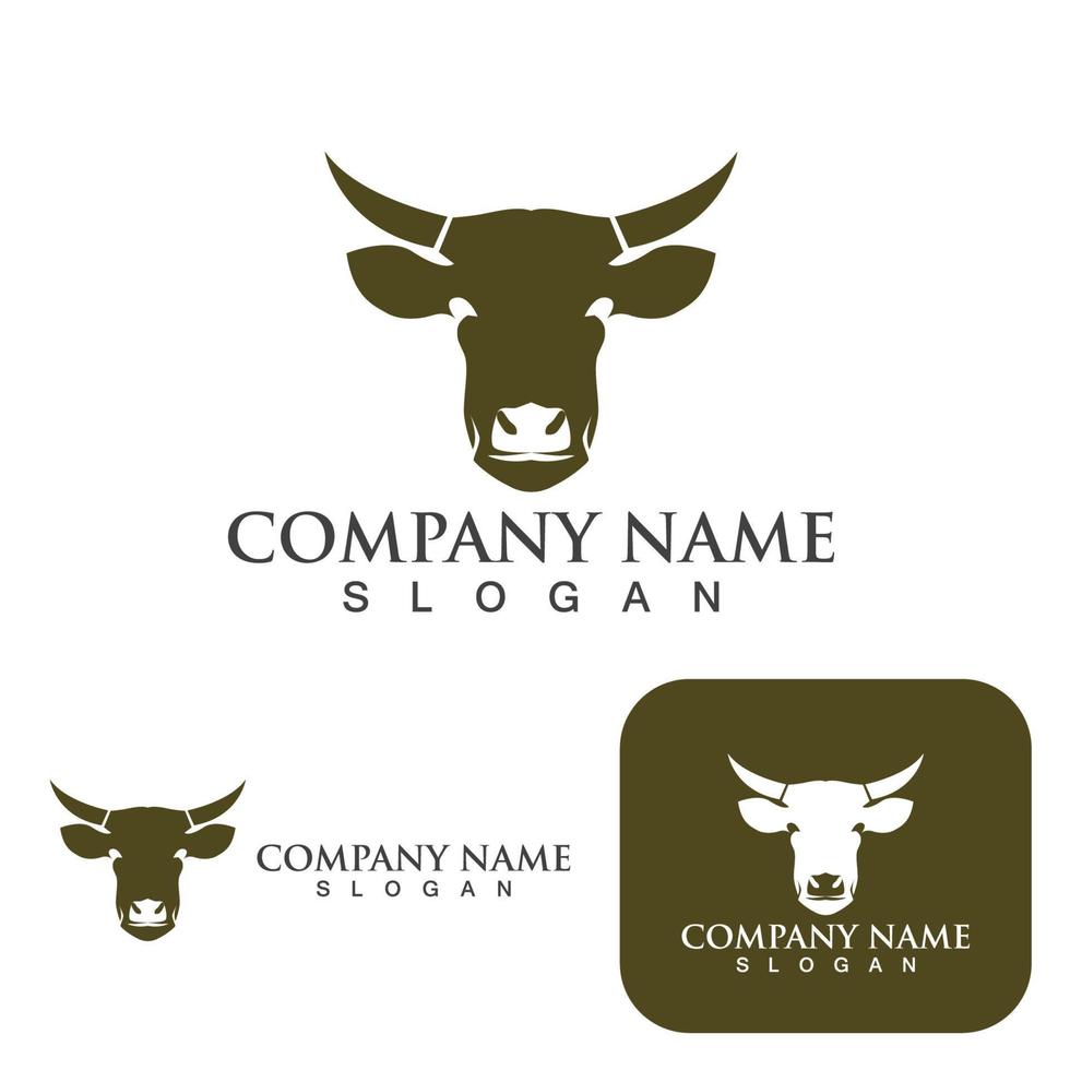 Cow head and  logo vector template