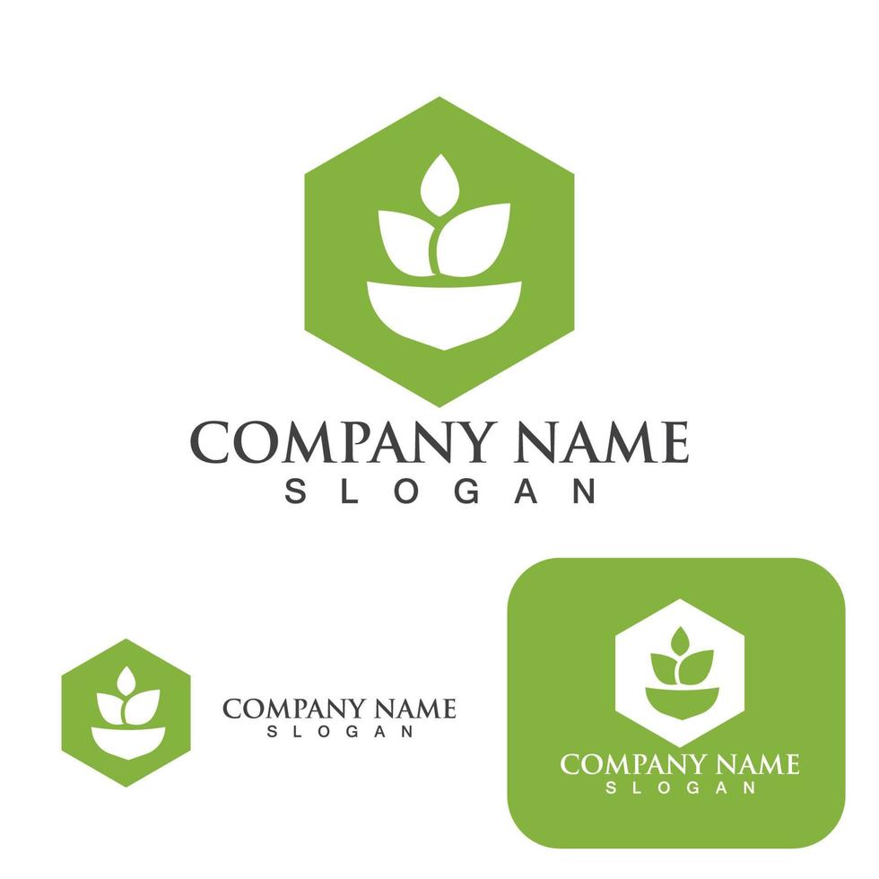 Tea garden logo and symbol vector eps10