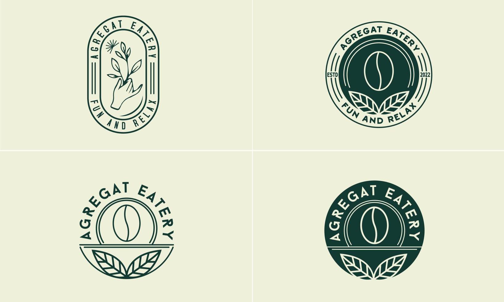 A restaurant-themed cafe logo with a fresh feel. vector