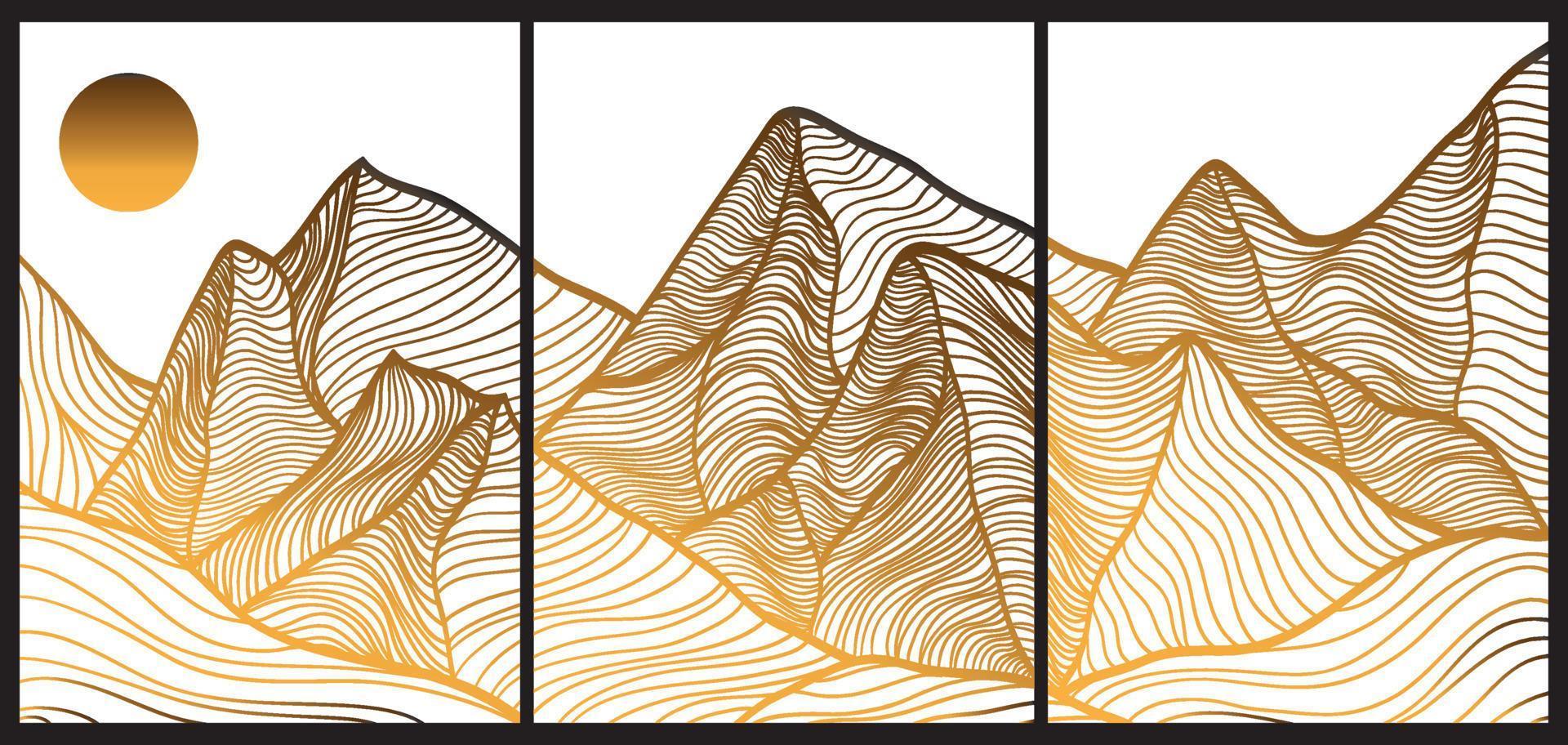 Japanese background with line wave pattern vector. Abstract template with geometric pattern. Mountain layout design in oriental style. vector