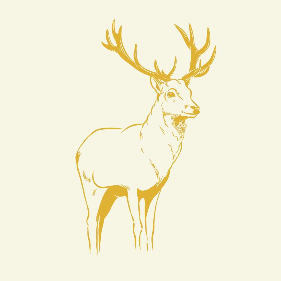 Isolated deer illustration. vector