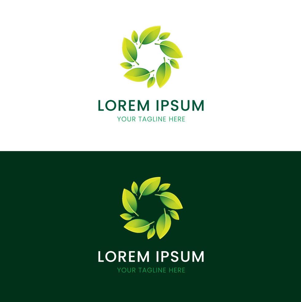 concepto ecológico de logotipo de hojas verdes vectoriales vector