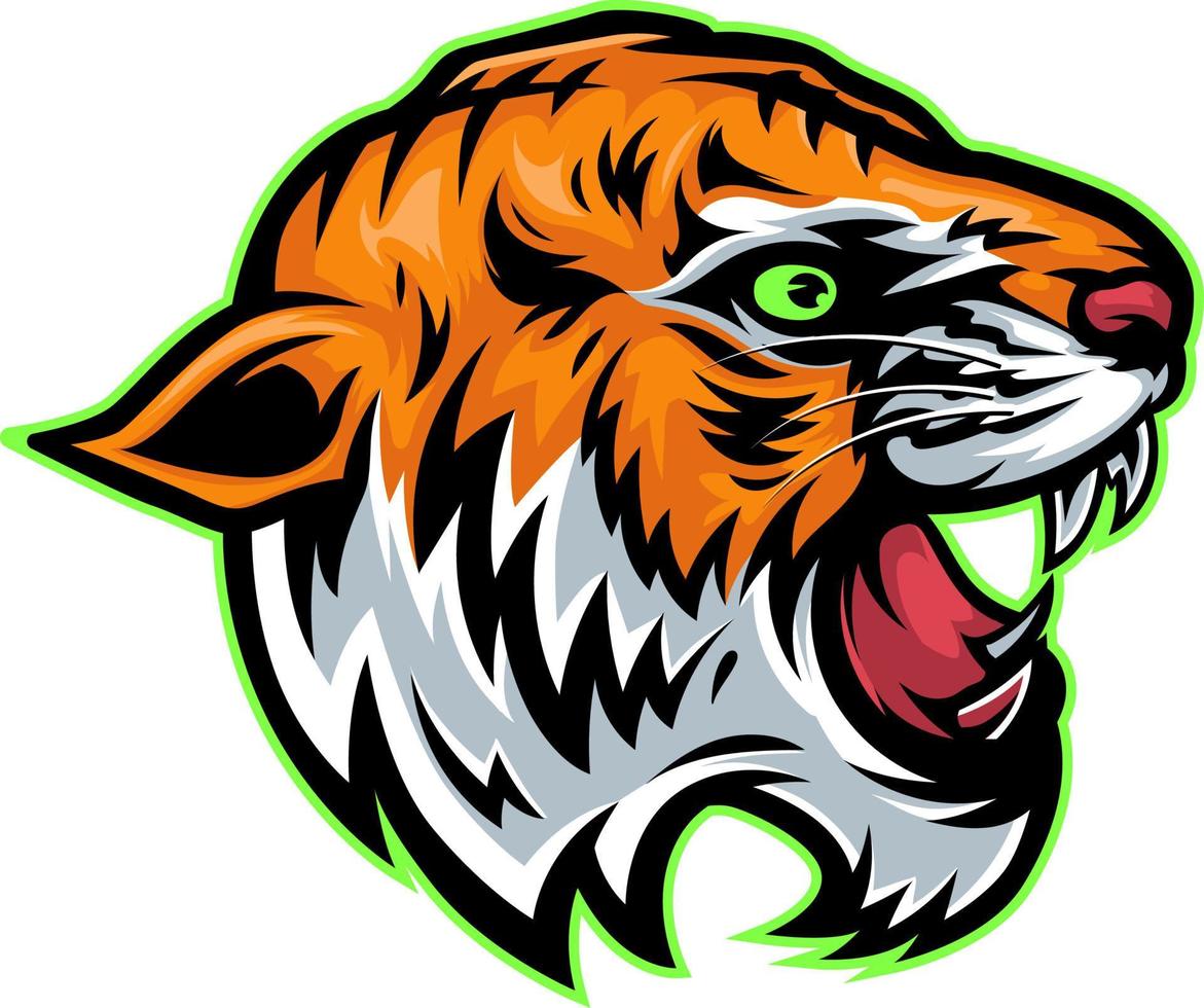 angry tiger head vector illustration