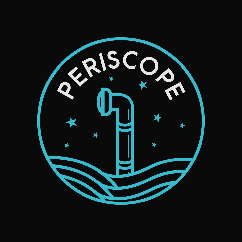 Periscope logo line art badge illustration vector