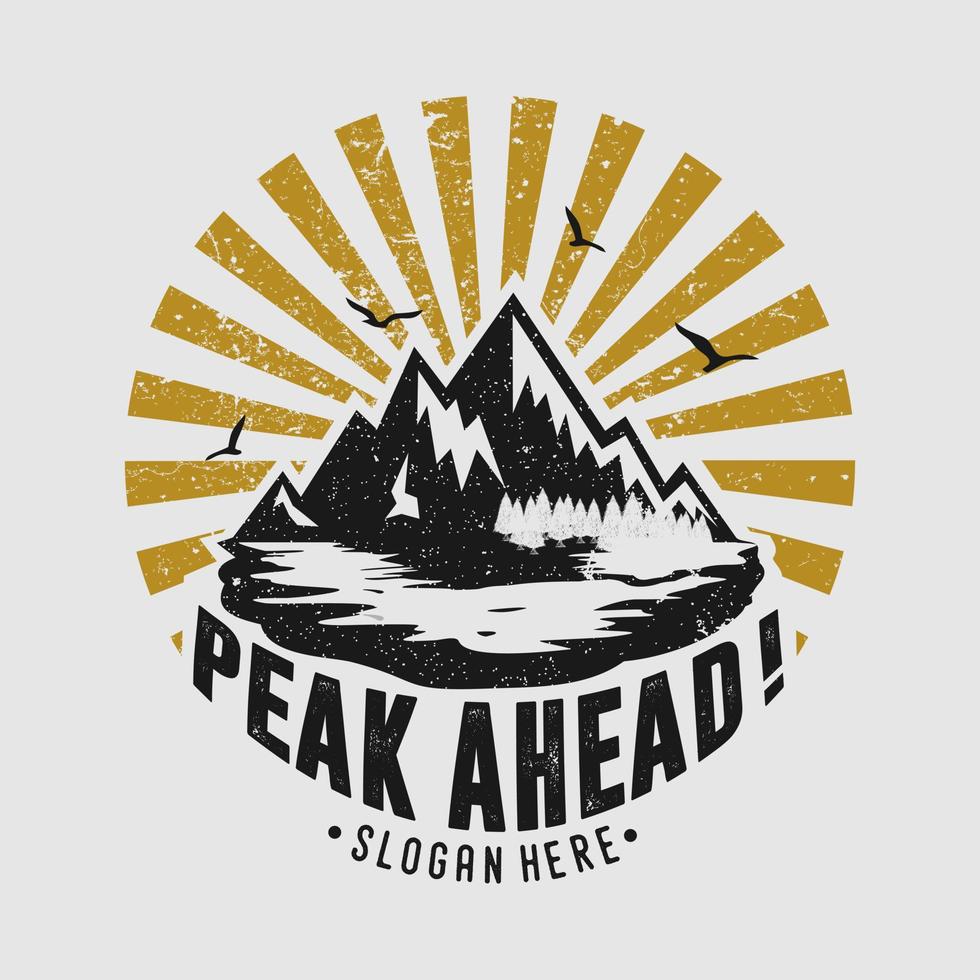 Peak Ahead Hipster Logo Badge vector