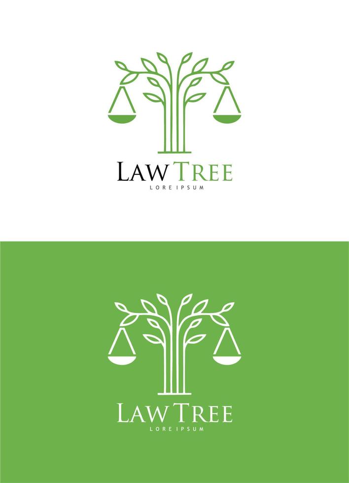 plantilla de diseño de logotipo de árbol de ley vector