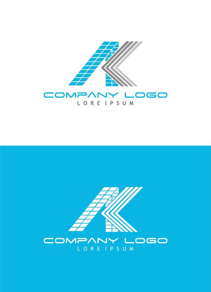 diseño de logotipo de letra a y k vector