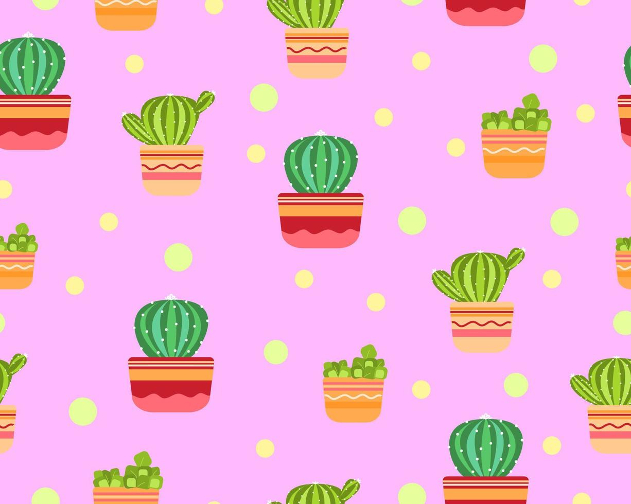 Pattern with cacti vector