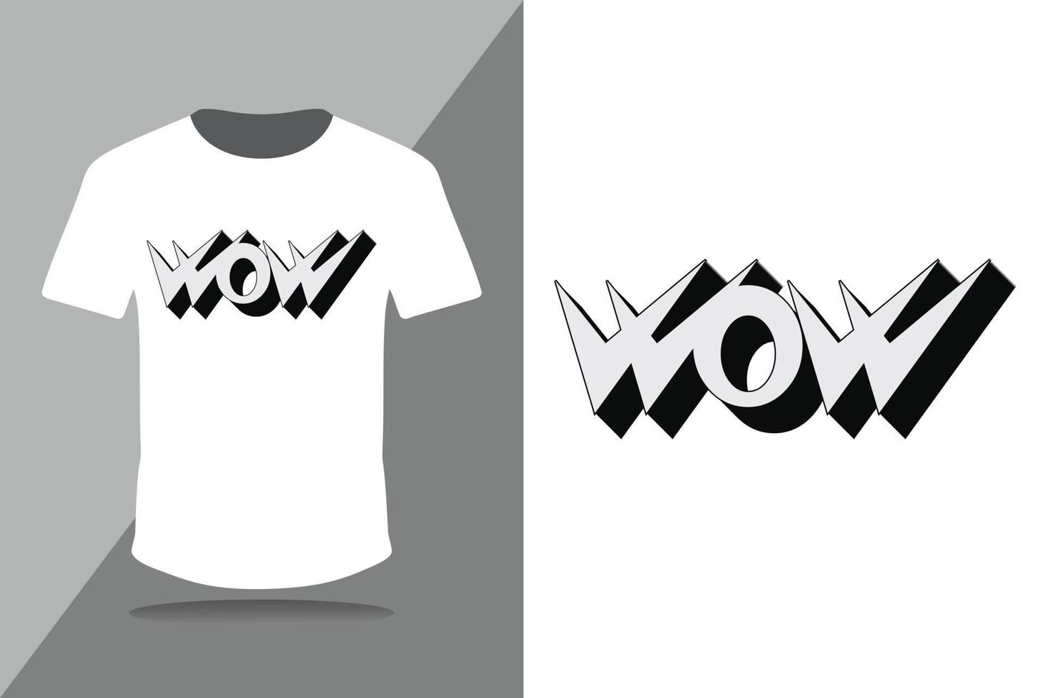 wow tipografía retro para sello de camiseta, estampado de camiseta, aplique, eslogan de moda, insignia, ropa de etiqueta, jeans y ropa informal vector