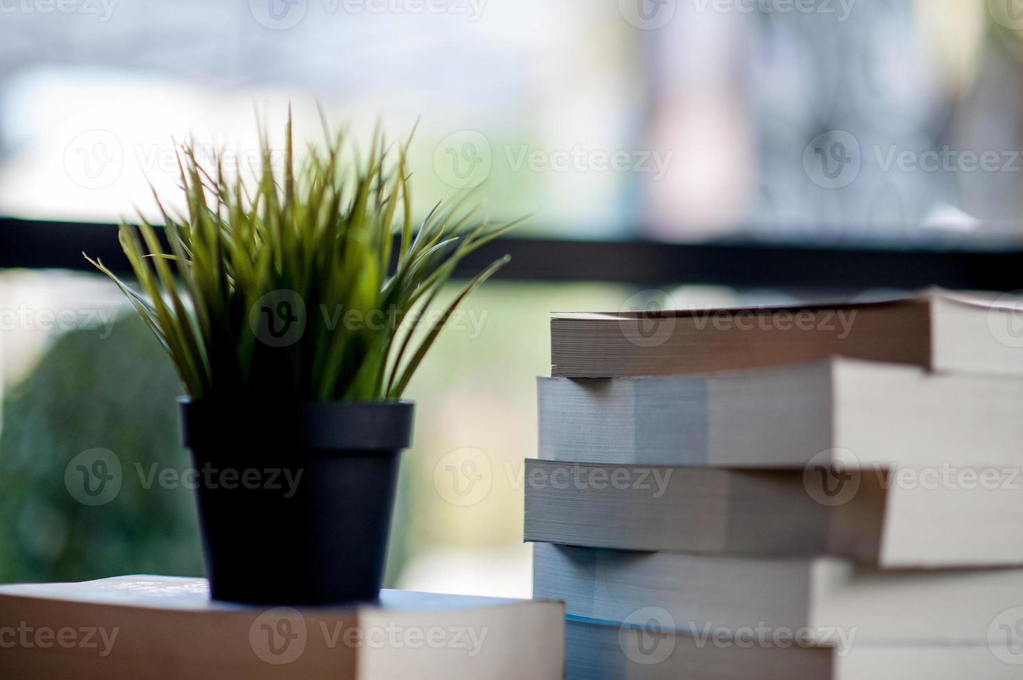 Book placed on the desk A lot of books, beautiful colors for studying, knowledge,education - images photo