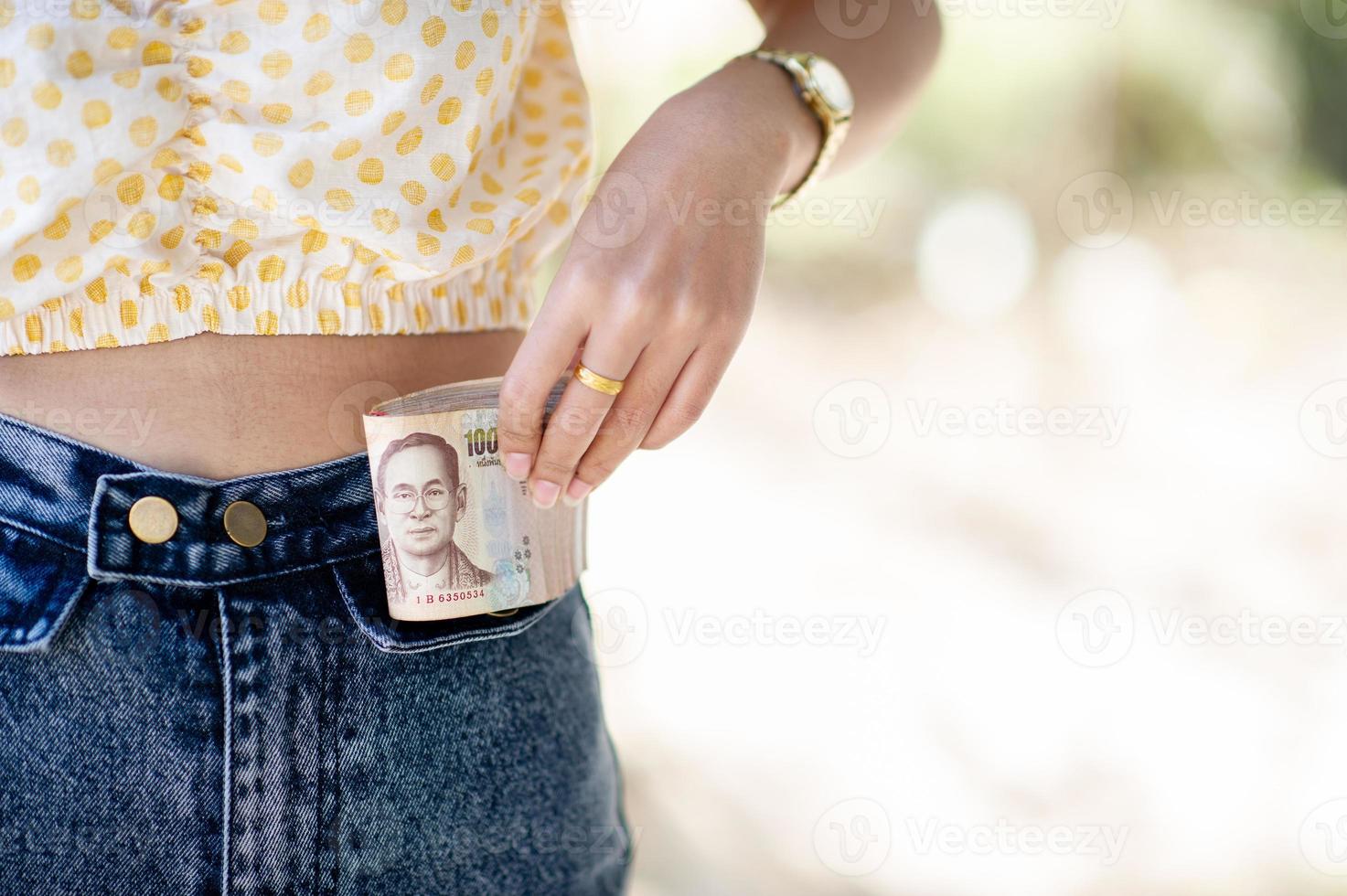 Close-up photos and bank cards used for business and currency exchange purchases. Hand and money concept