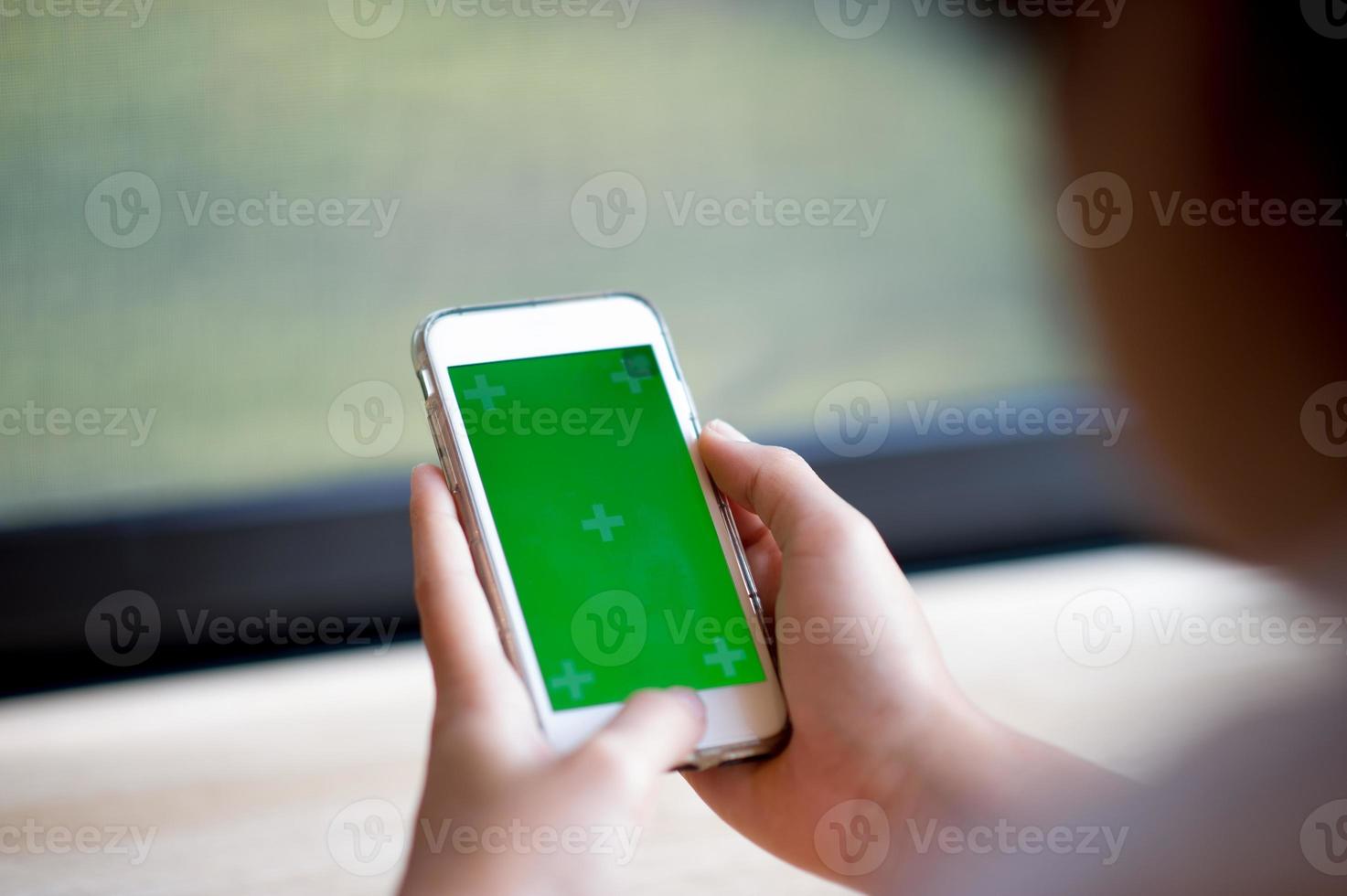 Hands and phones, online communication Online business Concept of using technology photo