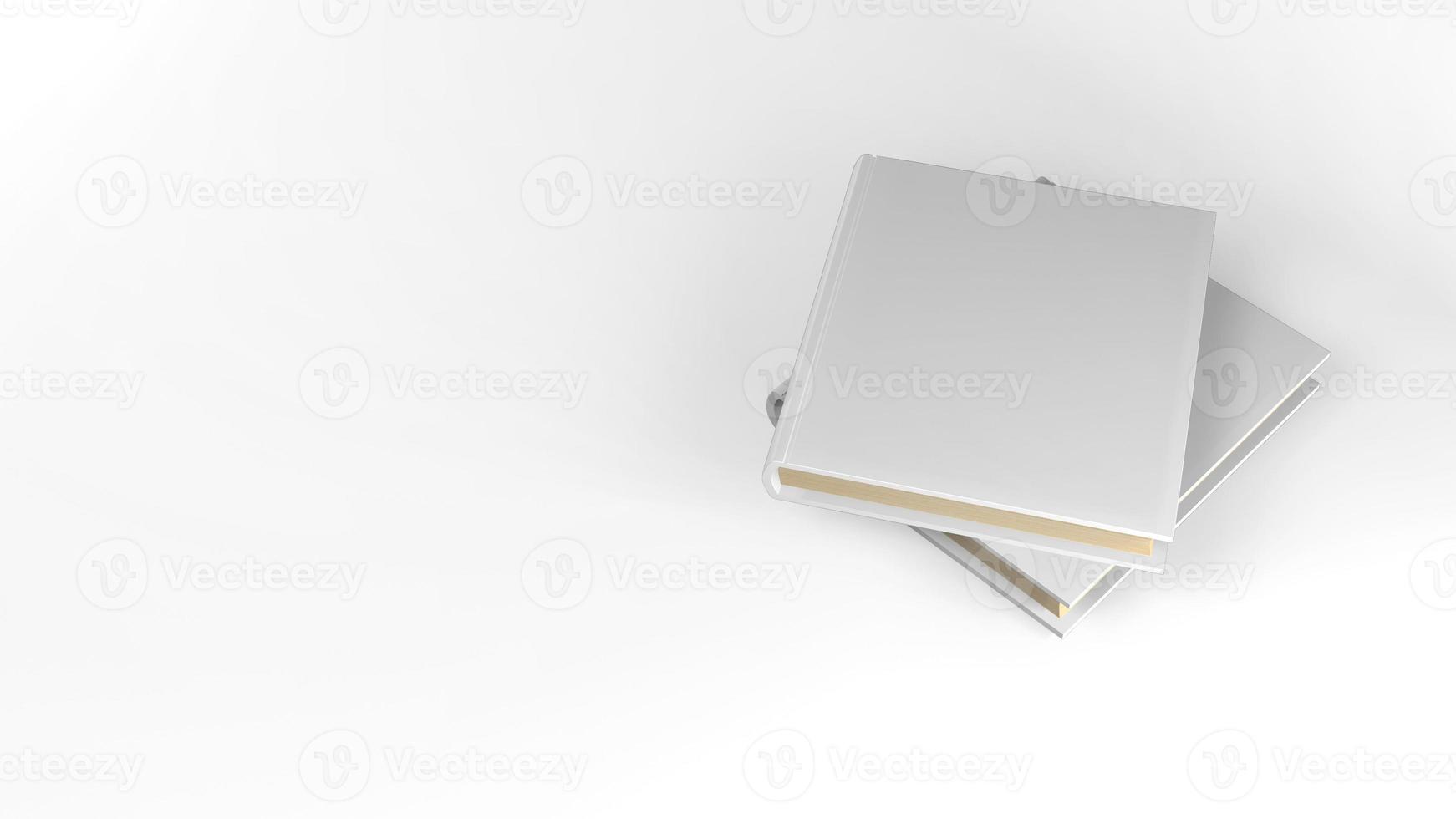 3D Render 2 pieces white Hardcover Book and blank space for mockup scene photo