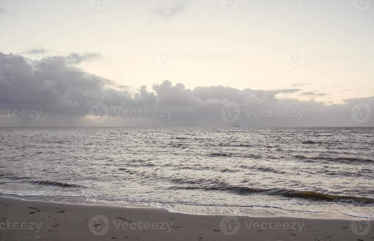 Seascape in the evening in the Netherlands photo