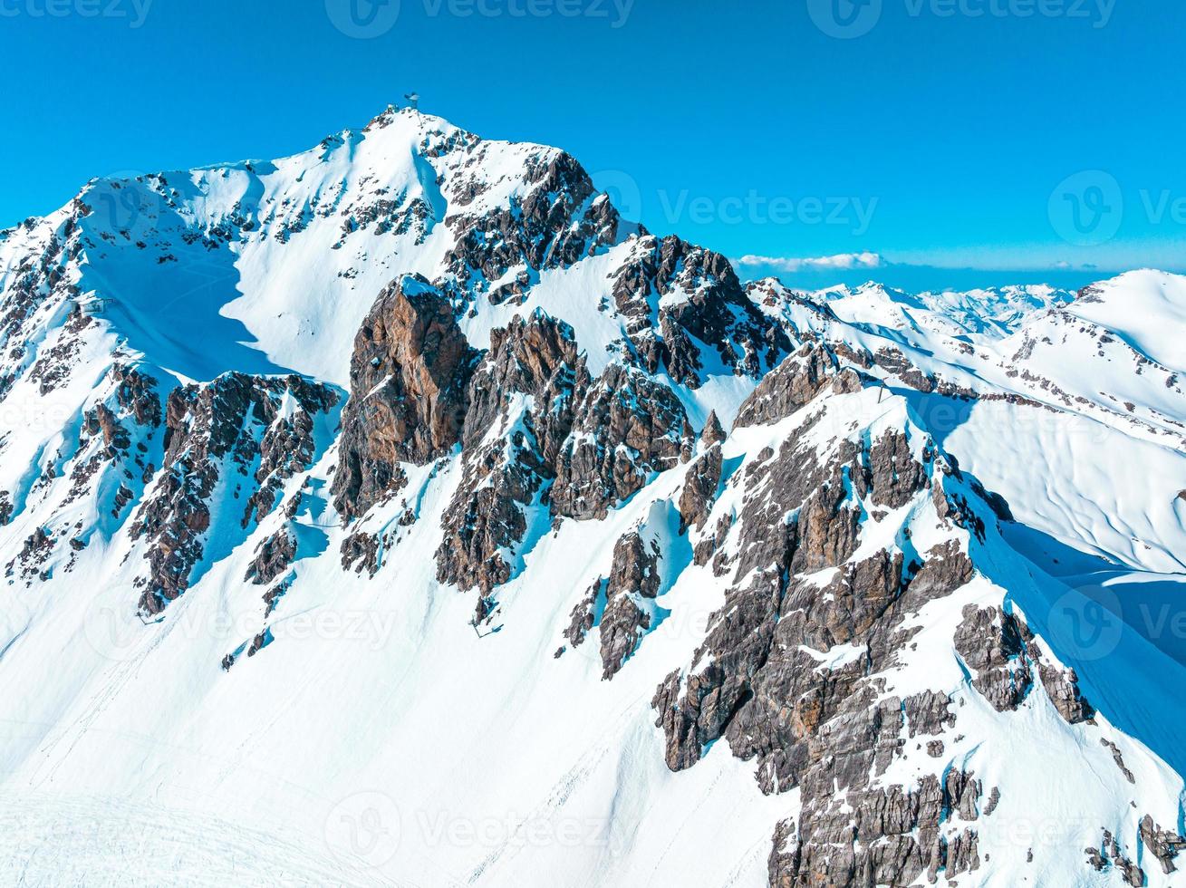Fantastic snow mountains landscape banner background. photo