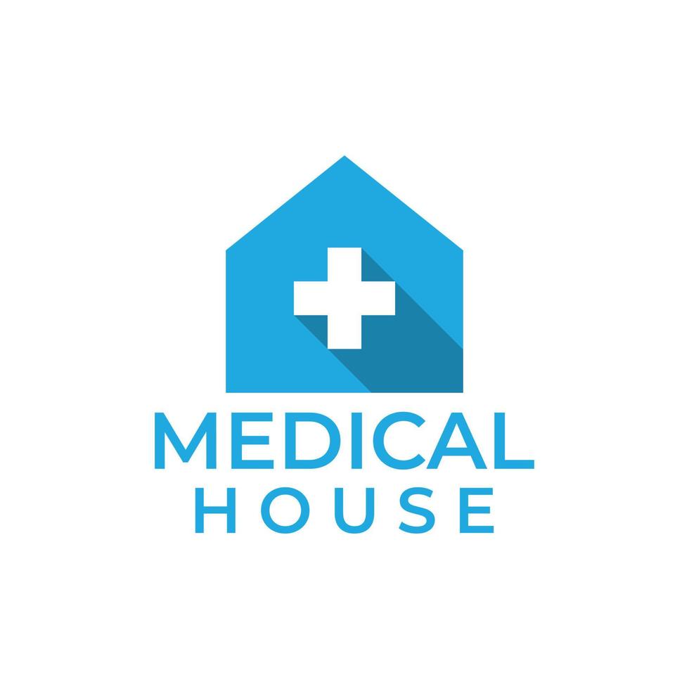 diseño de logotipo de casa médica vector