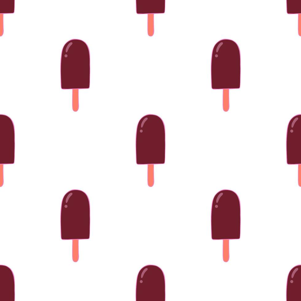Sweet seamless eskimo ice cream pattern. Cartoon colorful chocolate glaze ice cream eskimo pattern for wallpaper and others design. vector