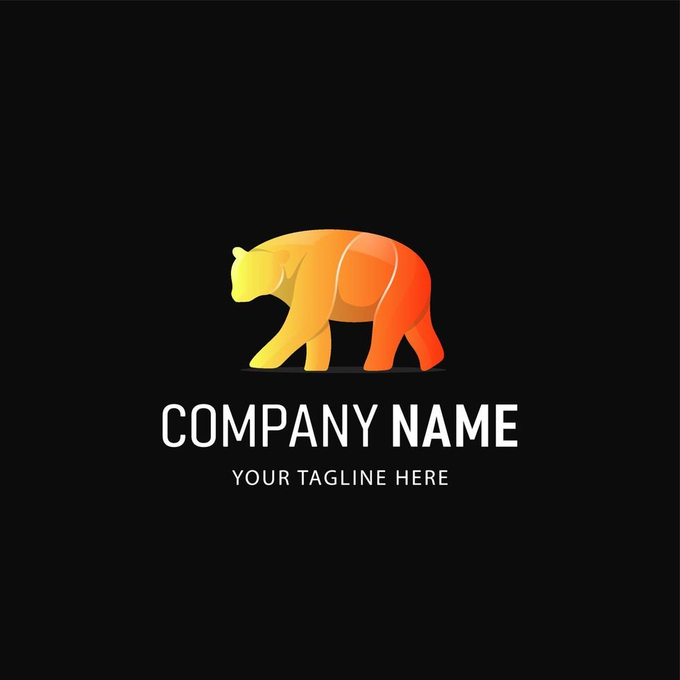 Colorful Bear Logo Design. Gradient Style Animal logo vector